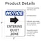 Signmission Entering Quiet Zone Sign With Symbol, 3.5 in W x Rectangle, Vinyl Decal OS-2PACK-NS-D-35-V-12096 - alternate 4